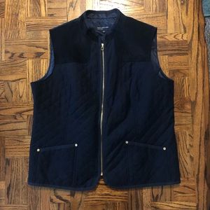 Jones New York Signature Quilted Vest Navy Blue XL